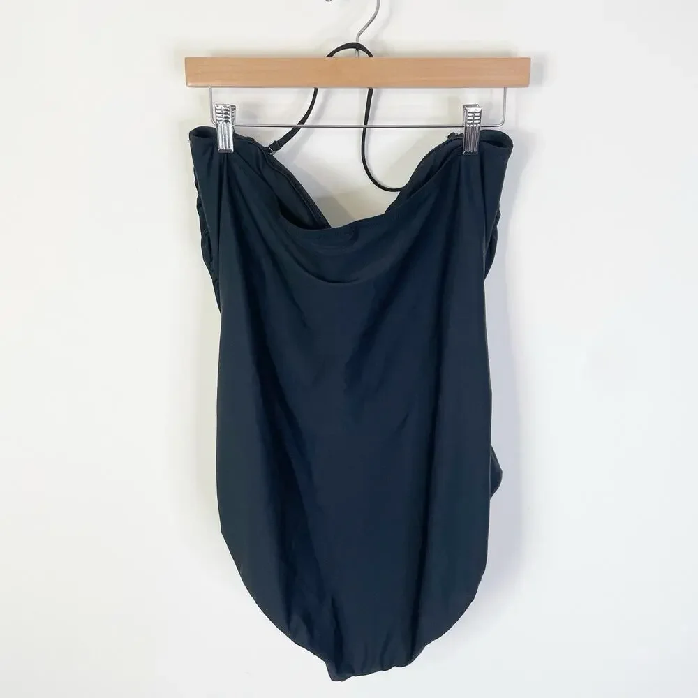 J.‎ Crew Factory Strapless One-Piece Swimsuit Black Size 2X AO439 Beach Vacation